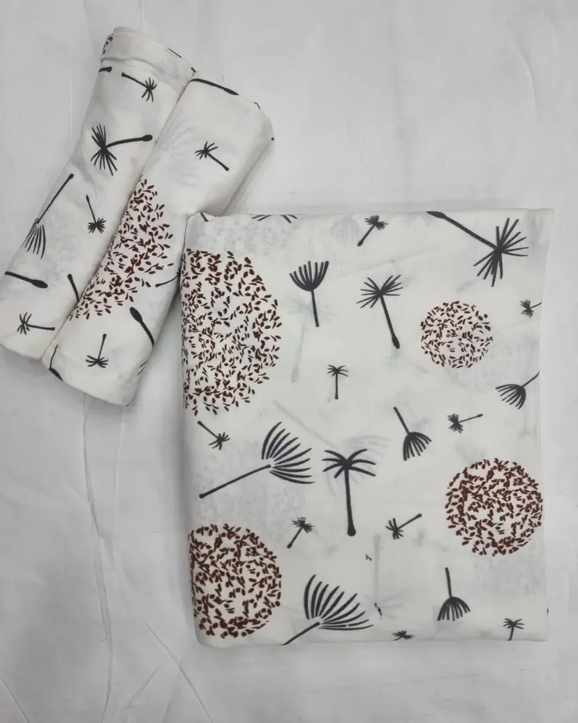 Wosha Pure Cotton Queen Fitted Bedsheet