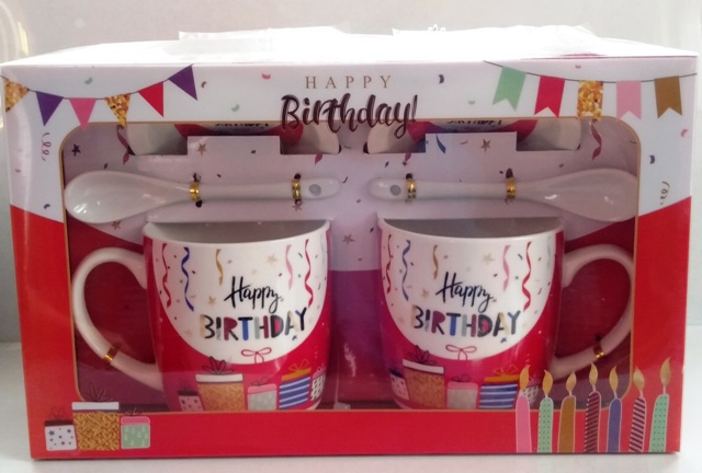 Multi color Birthday Mug Set For Gift 2 Pcs