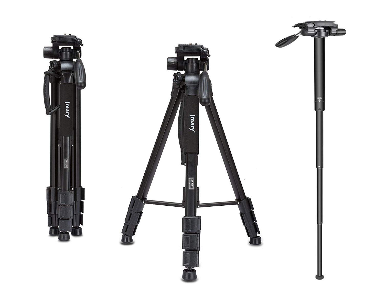 Jmary Kp-2264 Upto 6Ft Height Professional Aluminium Tripod, Monopod For All Dslr Cameras & Smartphones