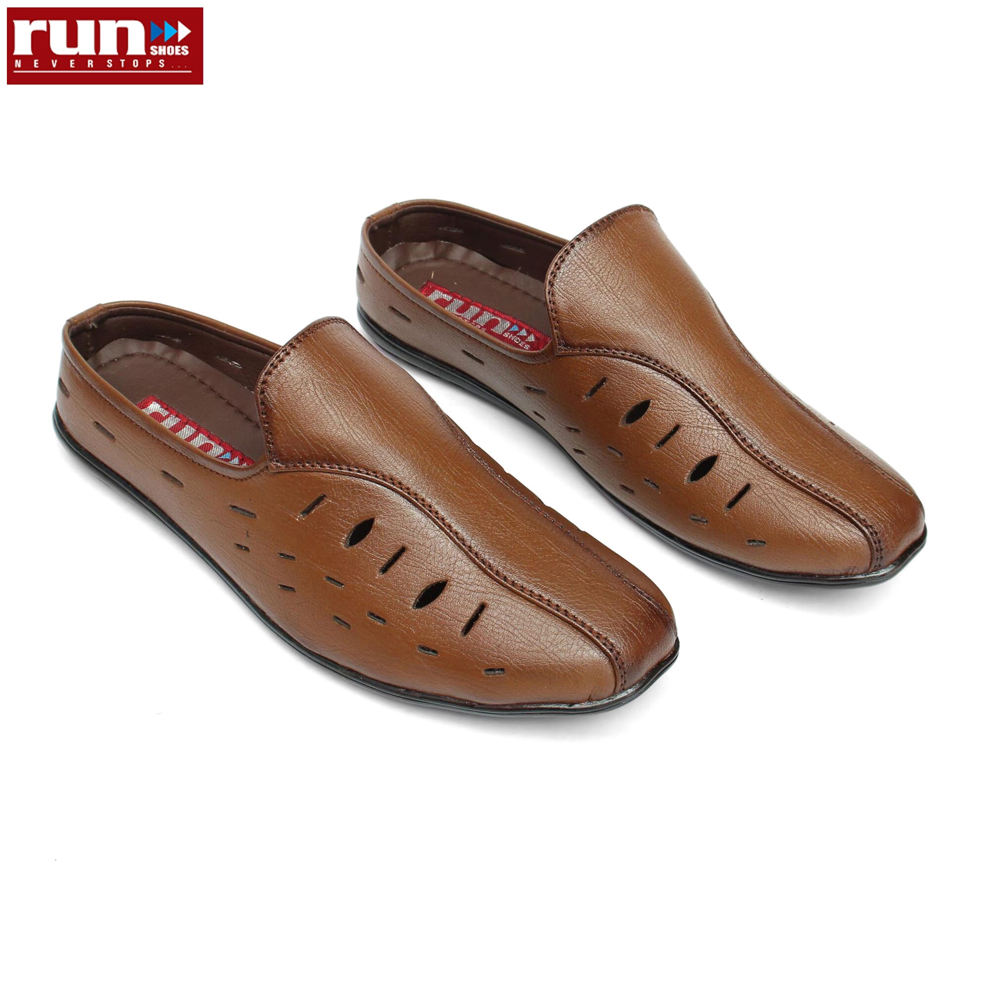 Run Shoes Brown Leather Party Wear Shoe For Men (2228)