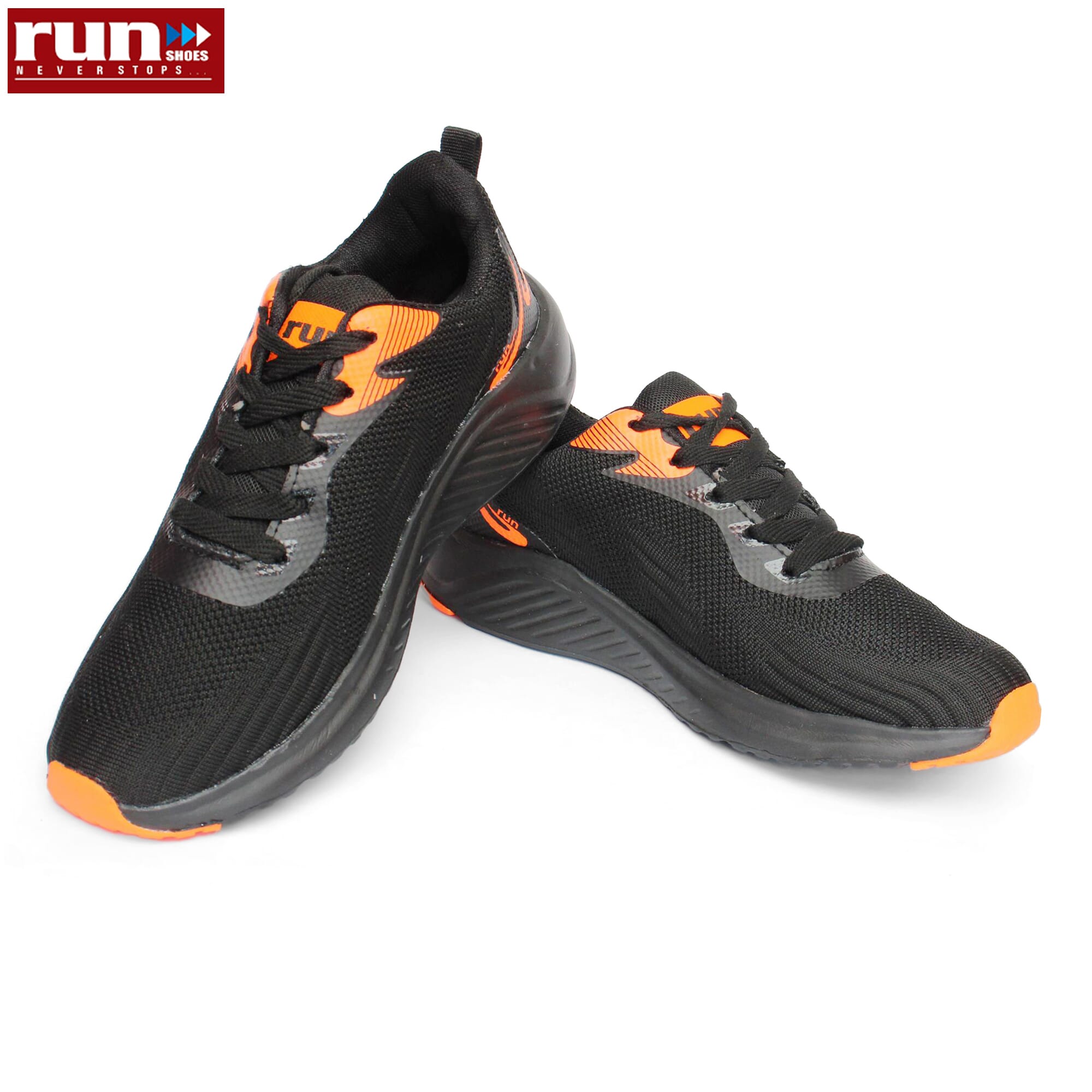 Run Shoes Black/Orange Running joggingFor Men (7087)