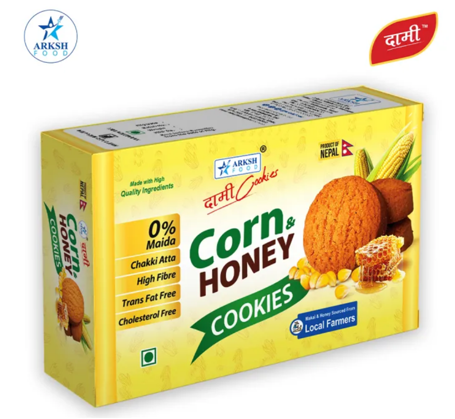 Arksh Food Dami Corn & Honey Cookies Family Pack - 200gm