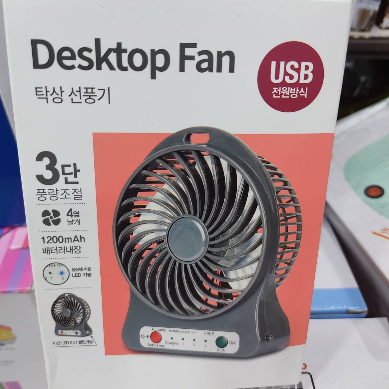 New Rechargeable Desktop USB Mini Fan E