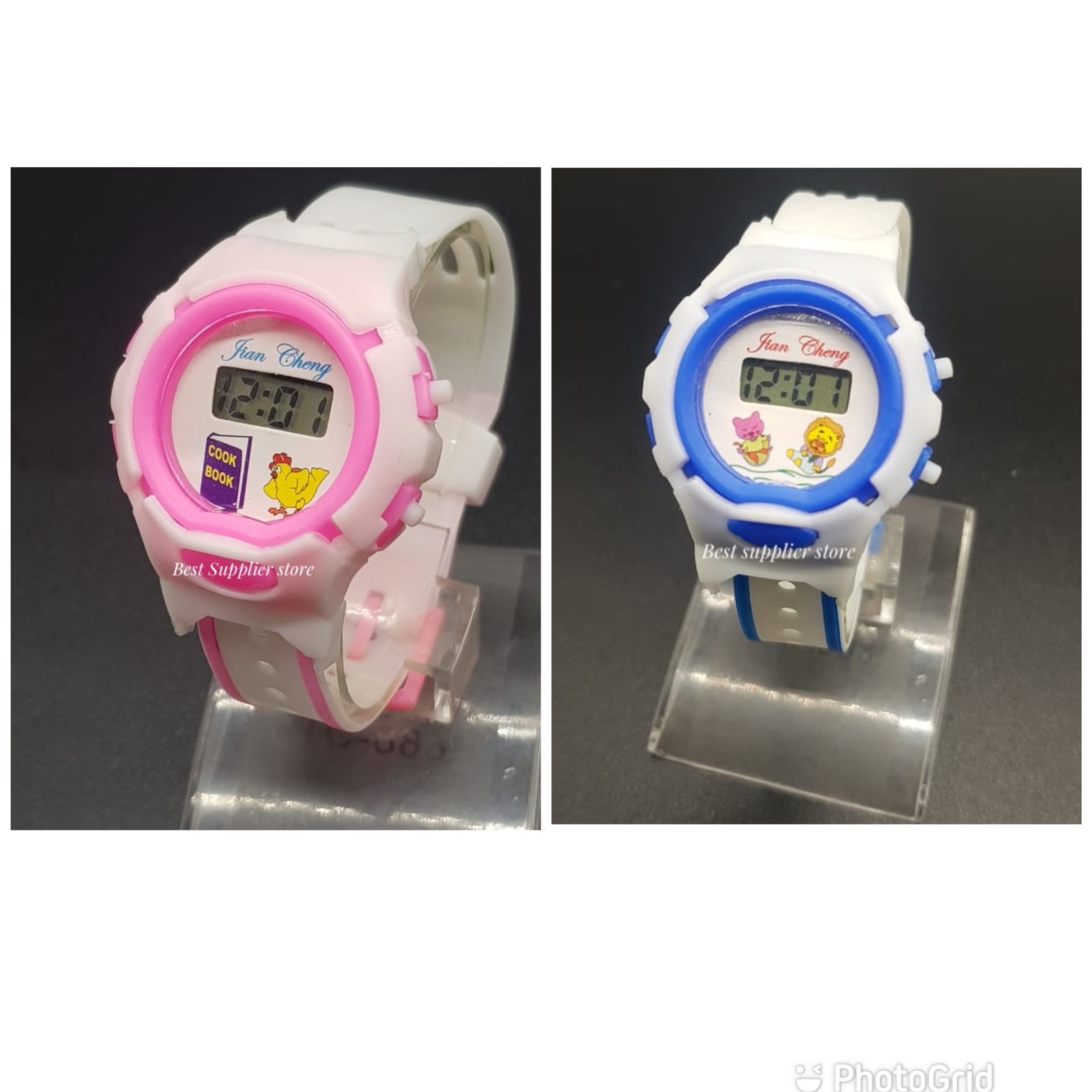 2 Pic Combo Pack Baby Digital Watch For Kids With Slide Belt Under 8Years Kids