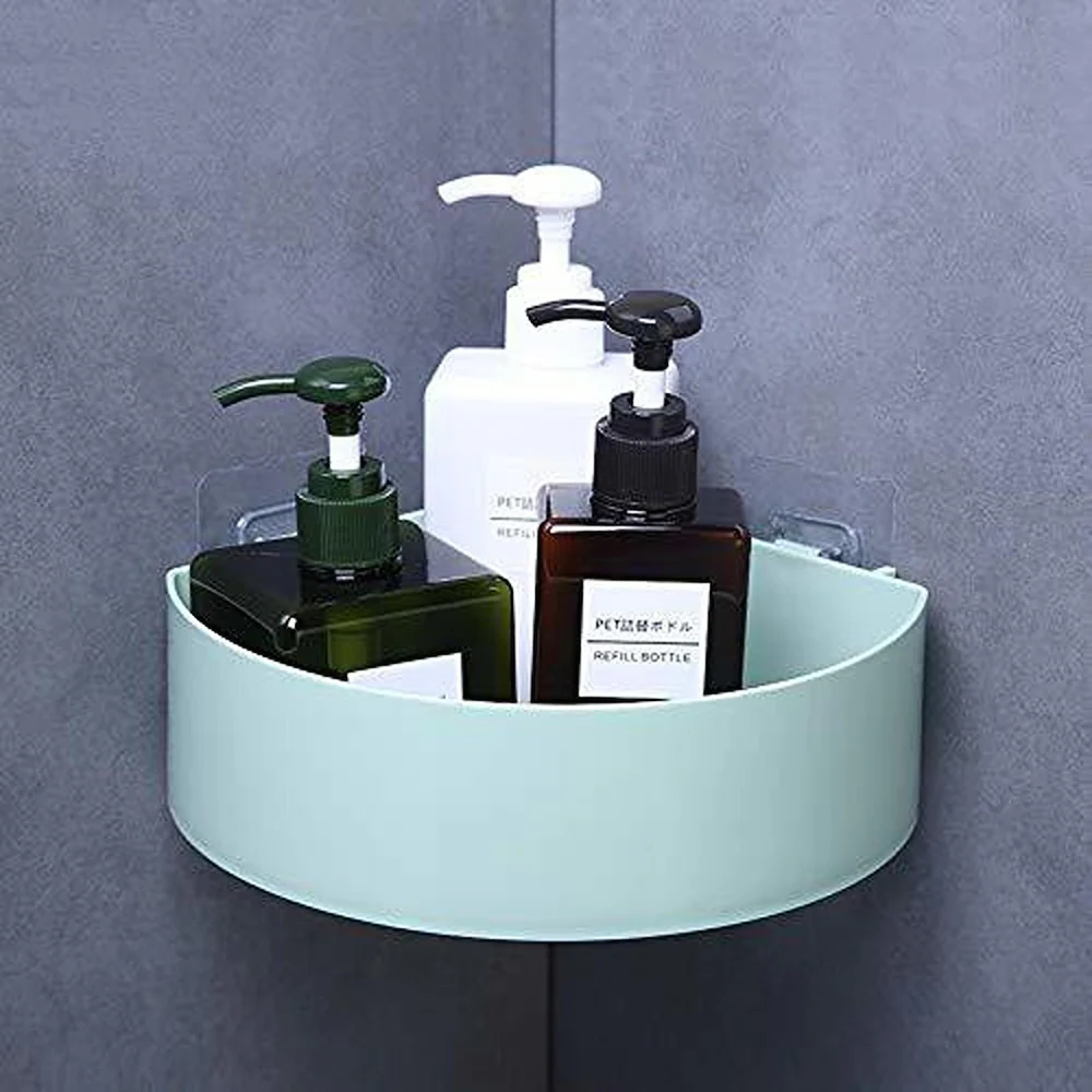 1Pcs Wall Mounted Multipurpose Kitchen Bathroom Wall Holder Storage Rack Corner Shelf