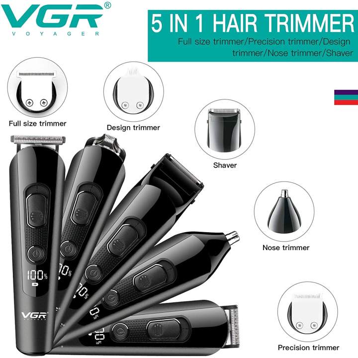 VGR V-175 Professional Trimmer, Grooming Kit, Electric Hair Clippers for Men, Cordless, Clippers & Accessories