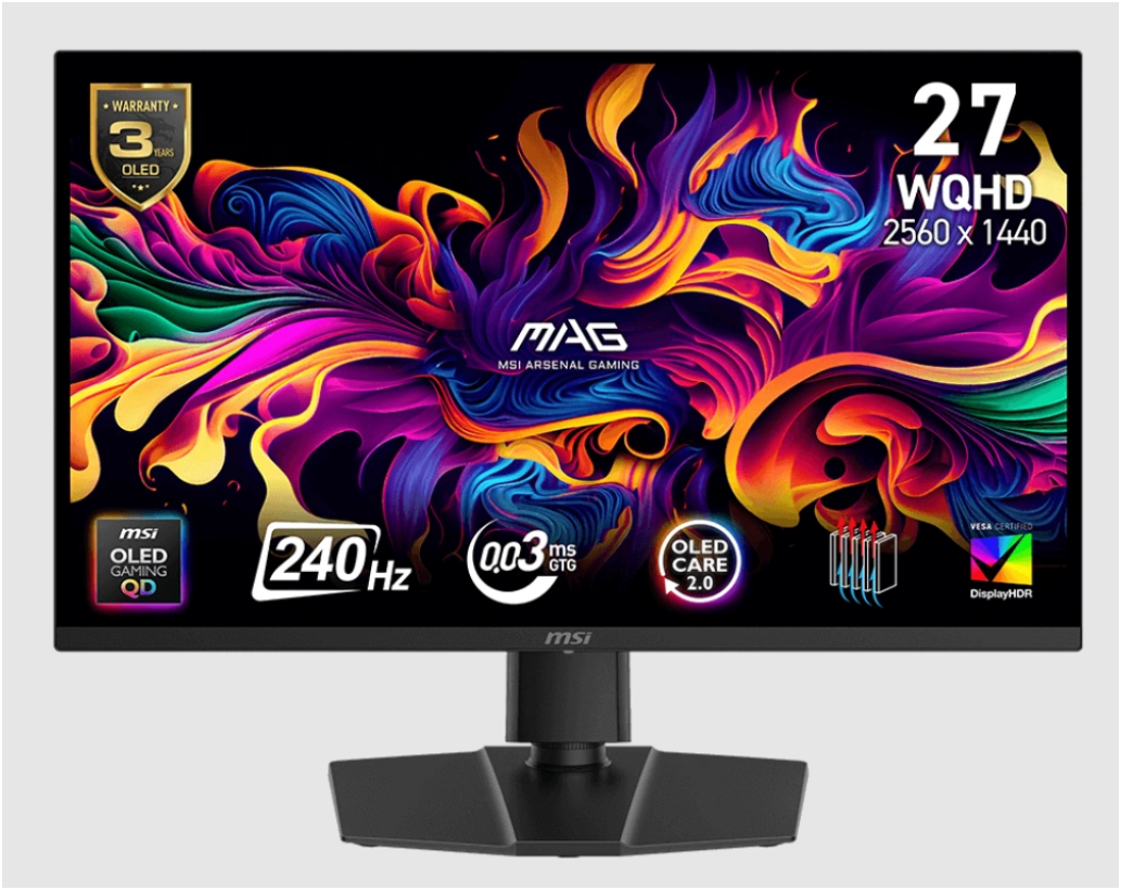 MSI MAG 273QP QD-OLED (27" 2K QHD | OLED | 240Hz | 0.03ms | 99% DCI-P3 | Eyecare)