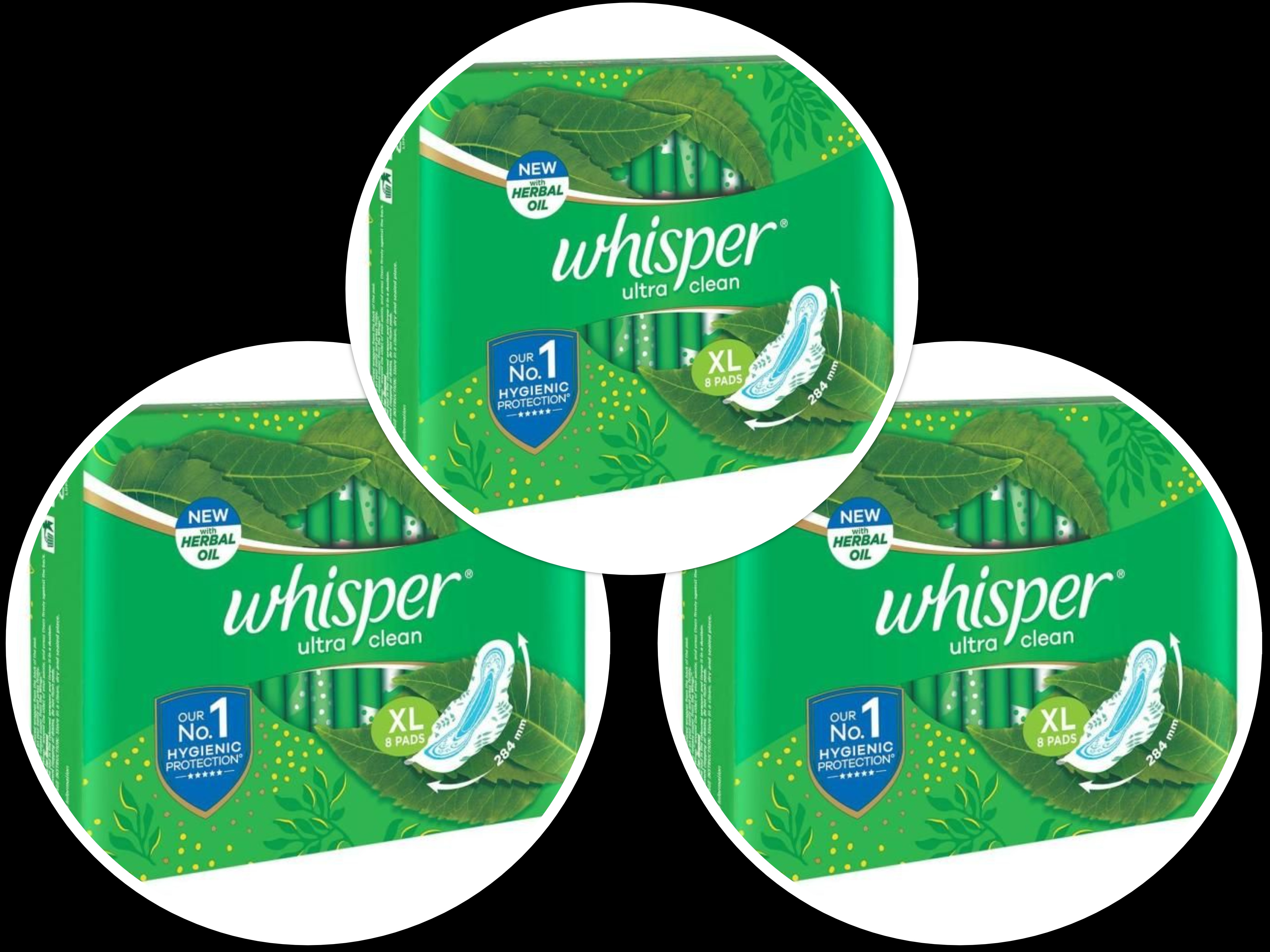 Whisper Ultra Clean XL+ 8 Pads Pack of 3