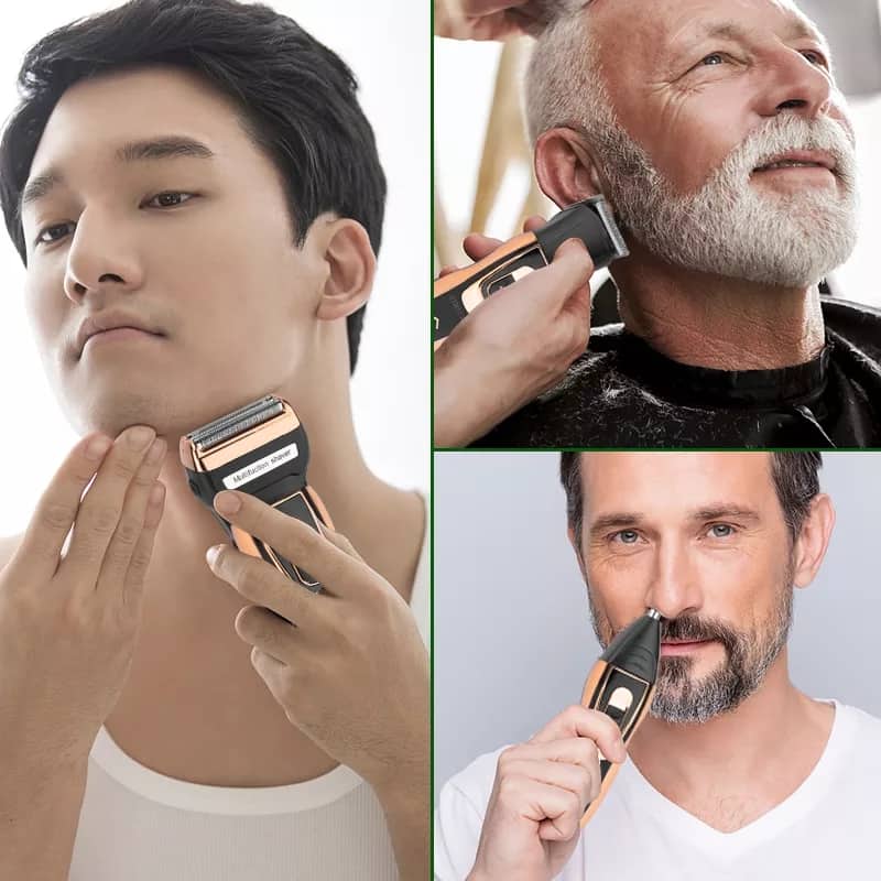 Geemy 3 In 1 Rechargeable Electric Shaver For Men