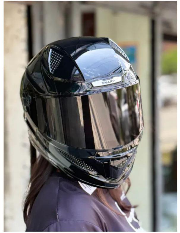 Sharp Helmet With Black Visor