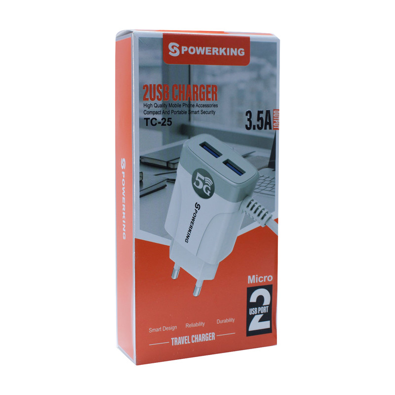 POWERKING USB Charger 2 Port, Type C