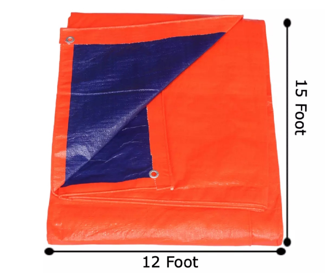 Tarpaulin Orange Blue Durable Tripal, Tent 12*15 Feet