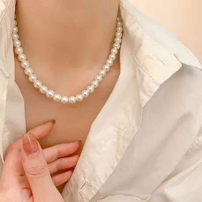 8 MM Elegant Vintage French Style Luxury Jewelry Necklace for Women