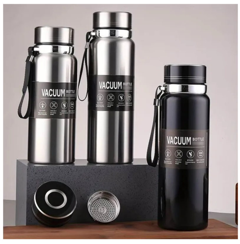 1000ML Thermos Vaccum Flask Hot And Cold Water Bottle Stainles Steel Body Thermal Water Coffee Tea Travel Mug Leakproof Vacuum Flasks Thermos Bottle