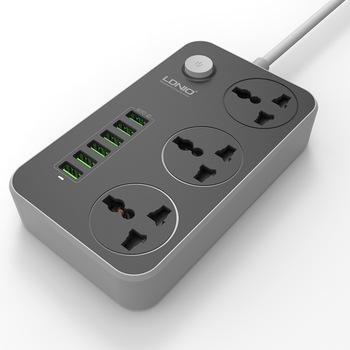LDNIO SC3604 Power Strip 3 AC Universal Sockets + 6 USB Ports