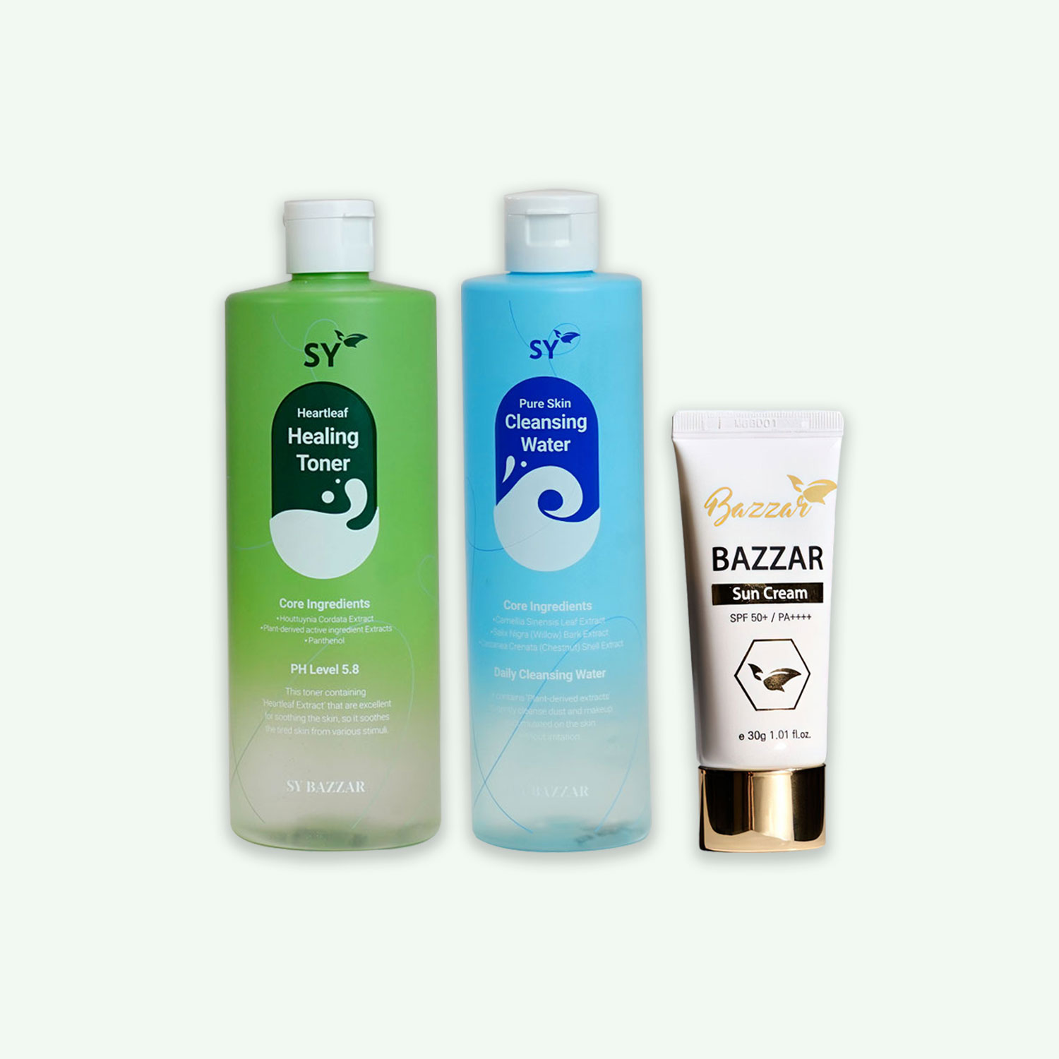Combo of SY Healing Toner, SY Bazzar Sun Cream & SY Cleansing Water - image 1