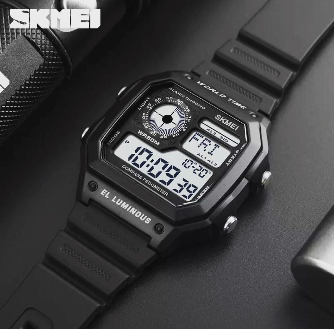 SKMEI 1299 Military Sporty Led Digital Watch for Men - Black