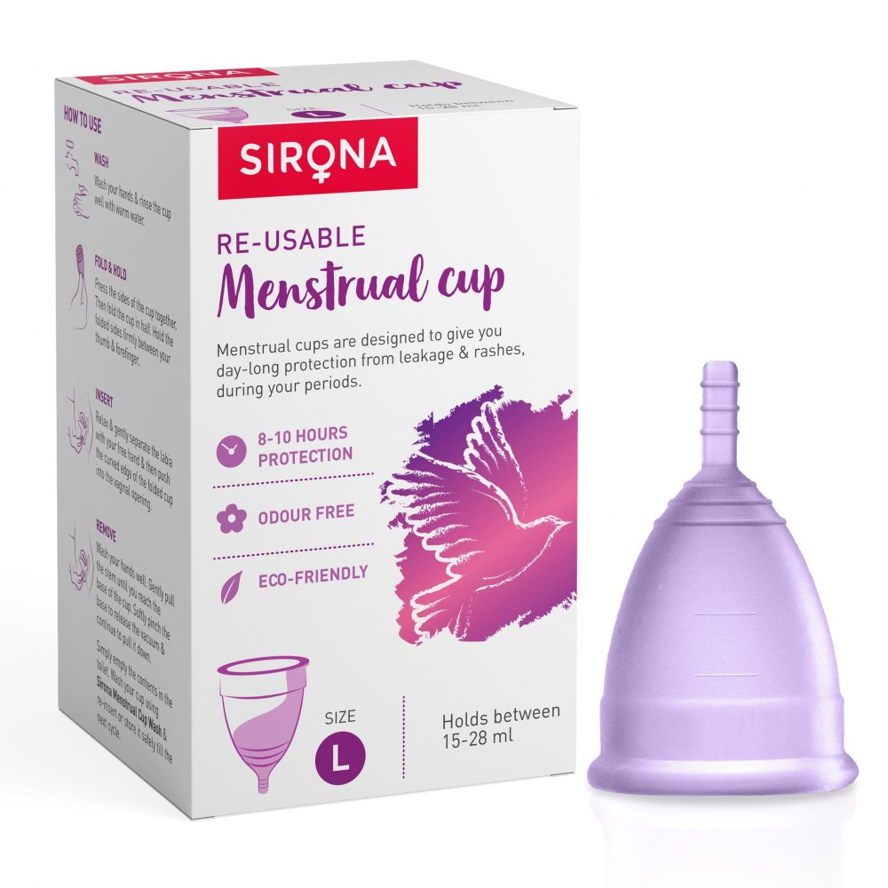 Reusable Menstrual Cup-Large Wear for 8-10 Hours FDA Approved Super Soft,Made with Medical-Grade Silicone