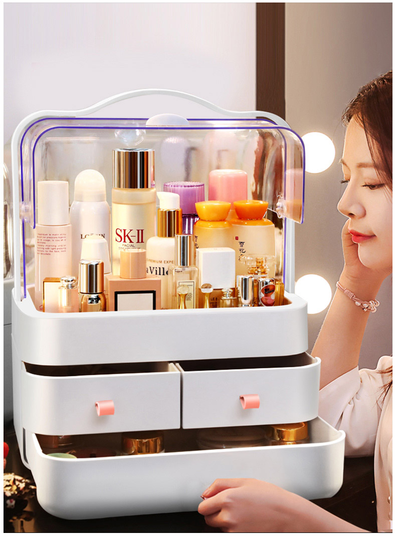 Cosmetic Organizer Makeup Storage Box Lipstick Holder Stand More Tools - image 1