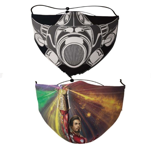 Pack Of 2 Printed Adjustable Washable Reusable 5 Layer Mask AN
