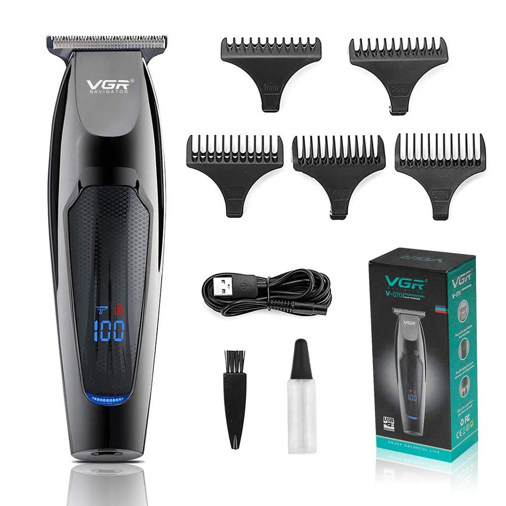 2020 New VGR 070 Hair Clipper Personal Electric Trimmer Rechargeable Strong Power Steel Cutter Head With LED Screen