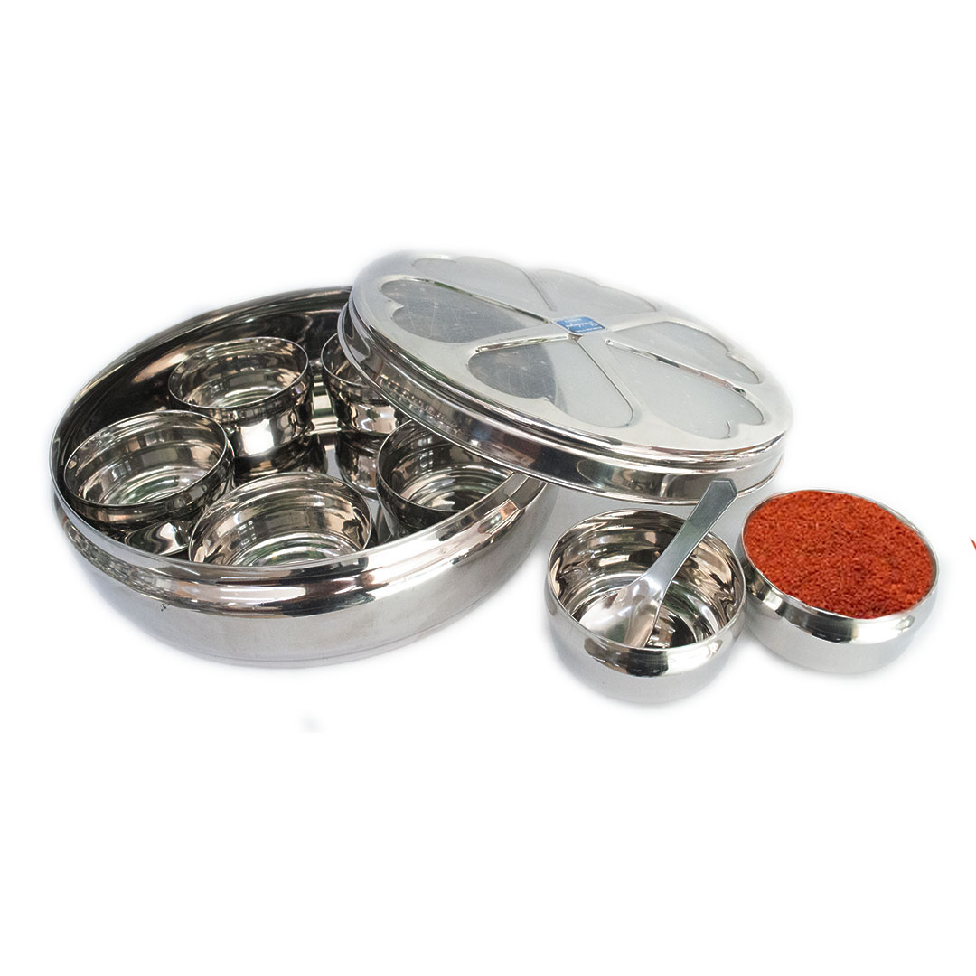 DeviDayal See Through Heart Design Stainless Steel Masaladani Pack of 1 Unit