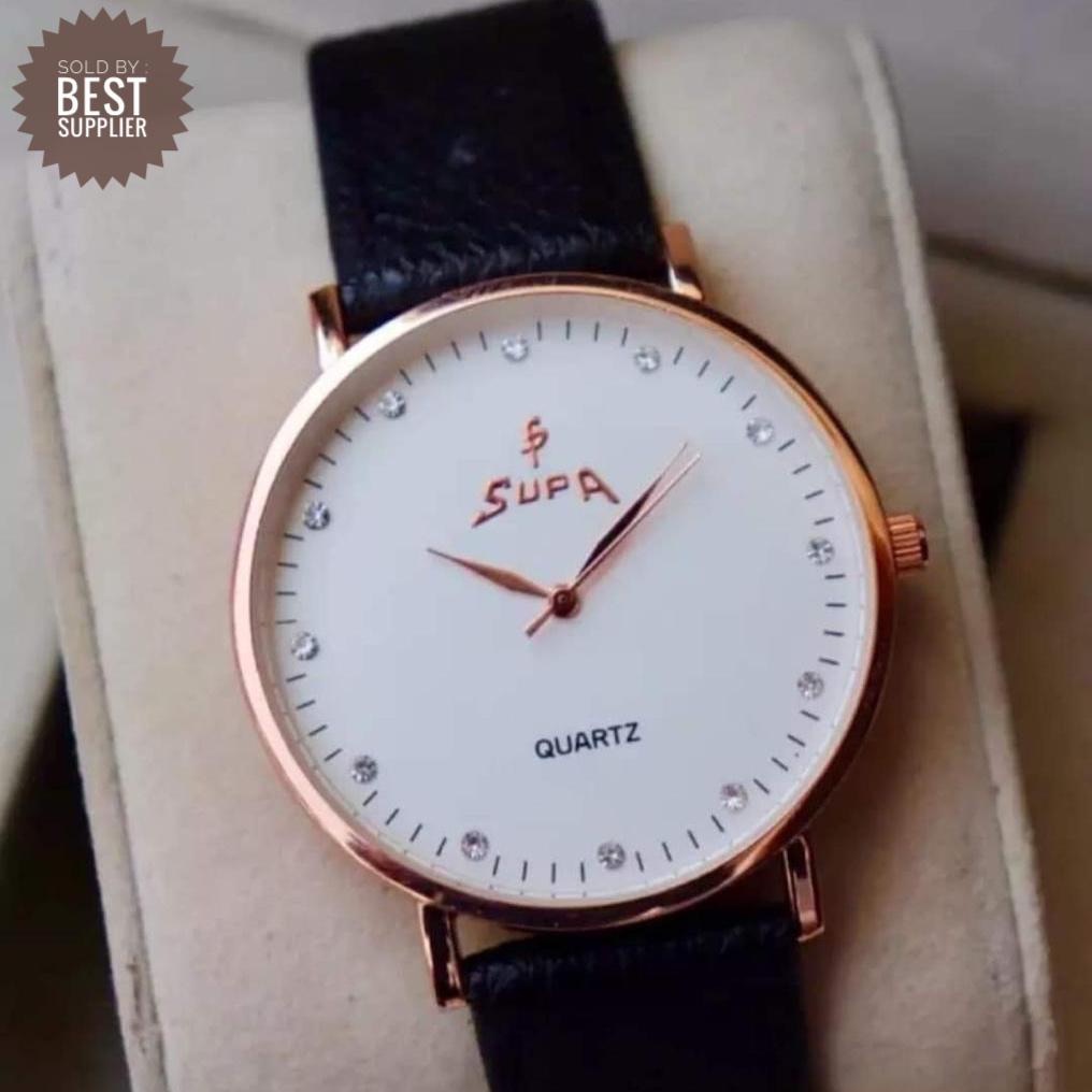 Supa White Dial Round Big Size Watch For Women