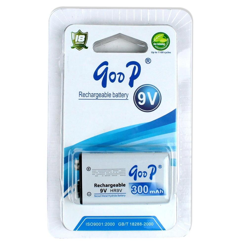 Goop 9V 300mAh HR9V Nickel Metal Hydride (Ni-MH) Rechargeable Battery | Ni-MH 300mAh Multipurpose Rechargeable Battery