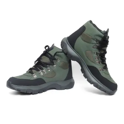 Goldstar G10 G2006 Olive Black Lace-Up Trekking Shoe For Men