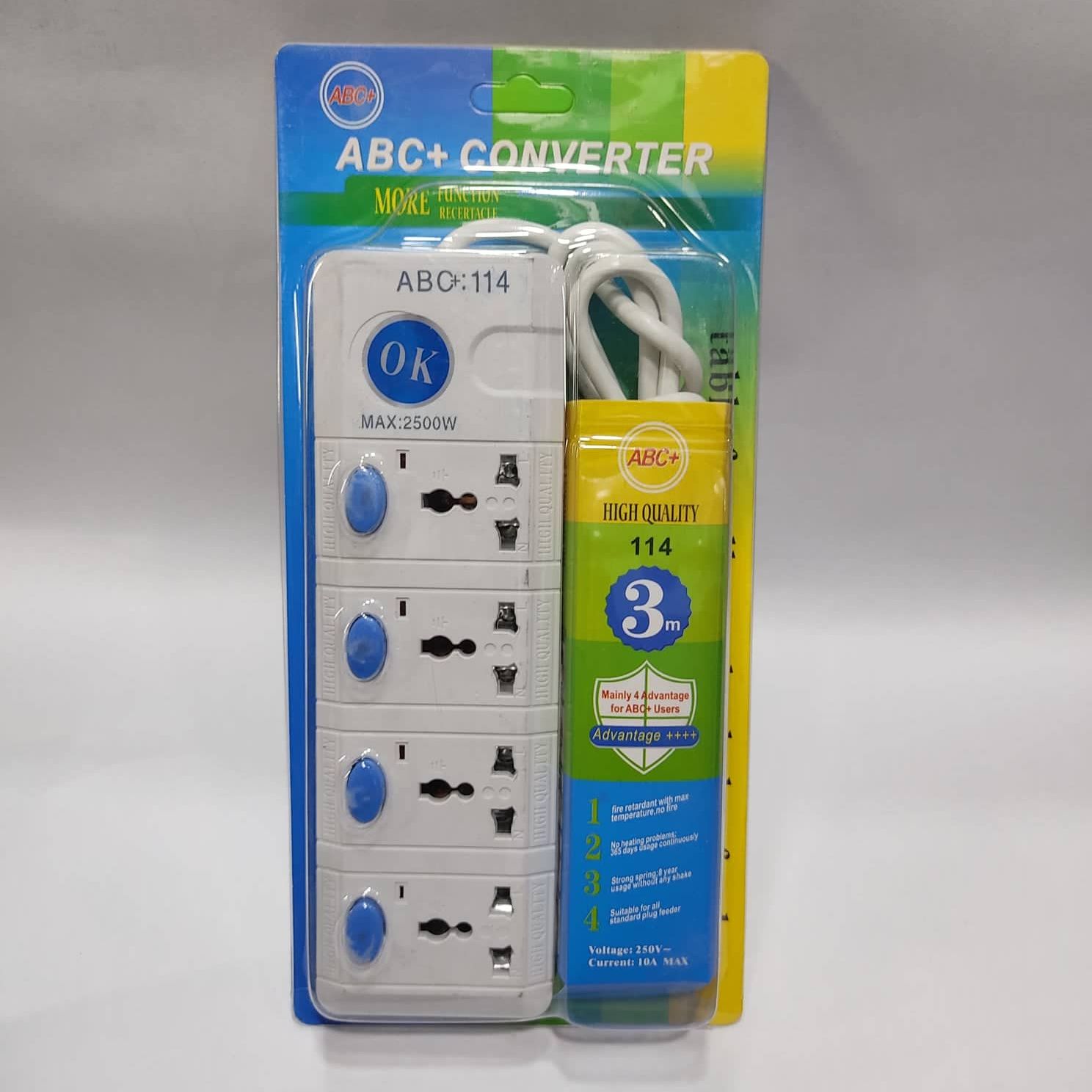ABC Multiplug 4 Pin 4 Way Socket Extension Cord
