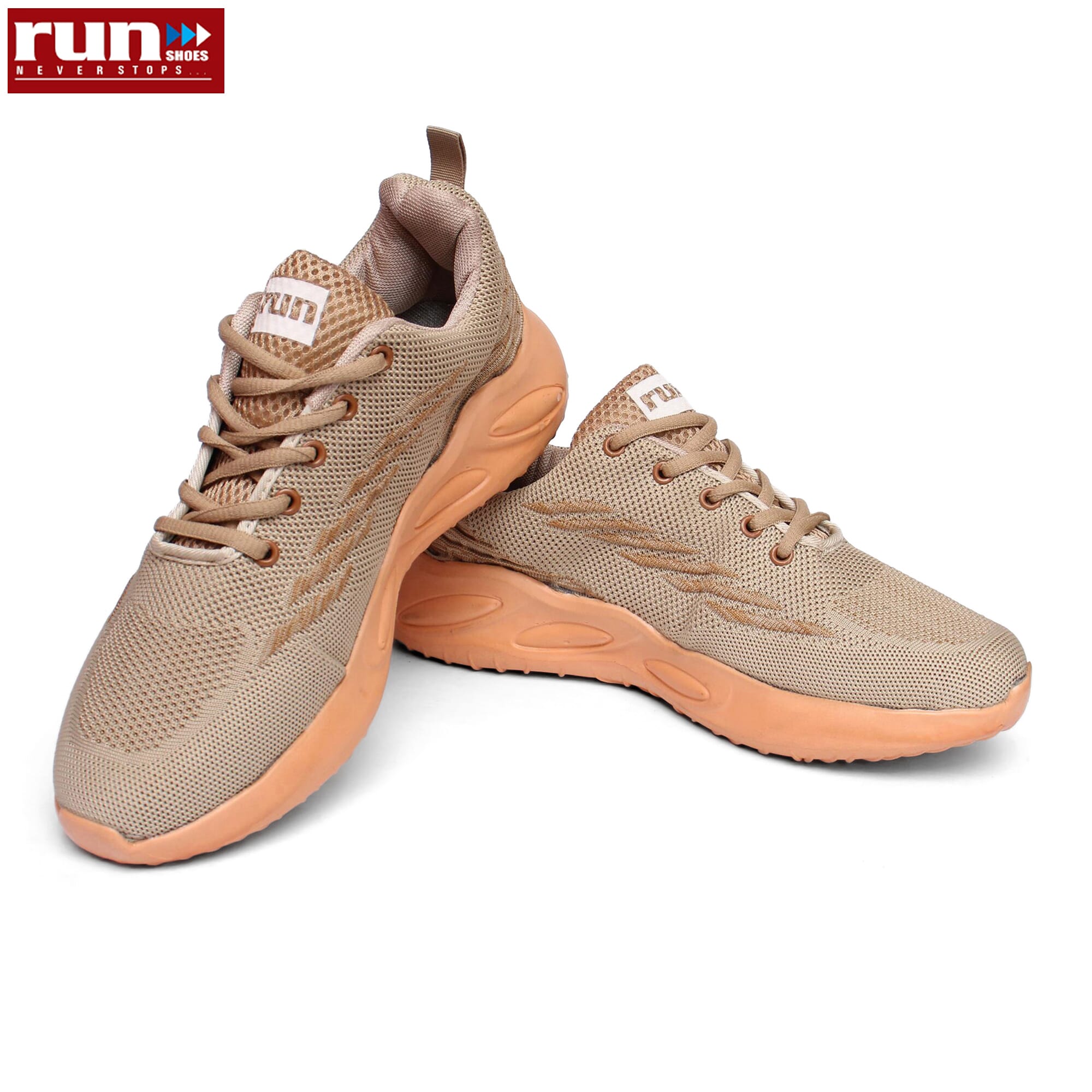 Run Shoes Cream Color Running Shoes For Men (7086)