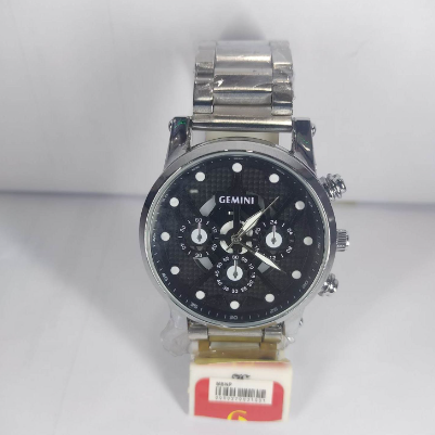 New Style Gemini Silver Analog Watch For Men-Black