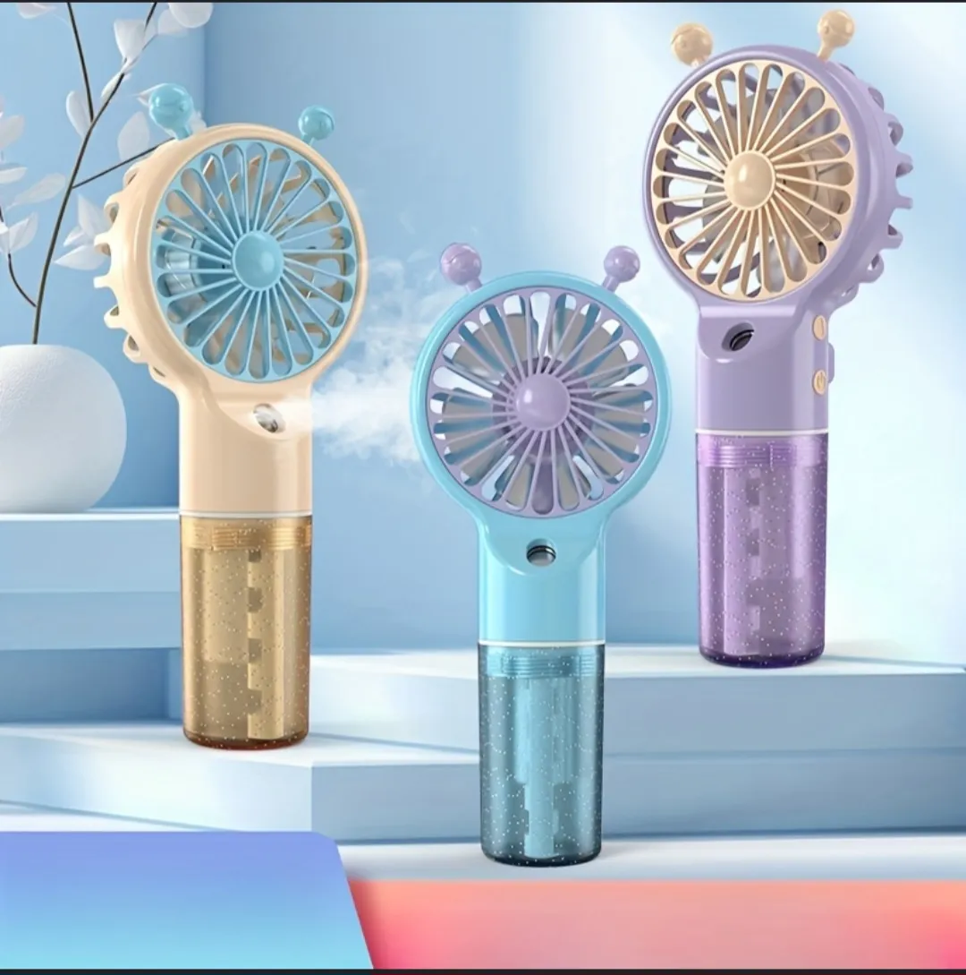 2 in 1 Portable Mini Humidity Fan With Water Sprayer (Color May Vary)