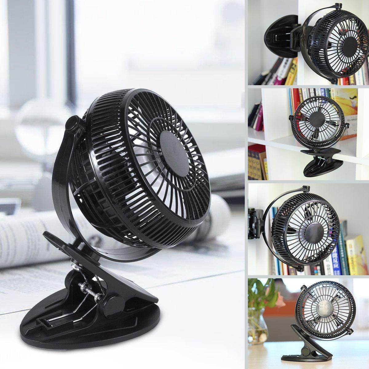 Clip On Fan, Battery Operated Mini Desk Fan Portable Handheld Powered By Rechargeable Battery Or Usb, Small Personal Fan