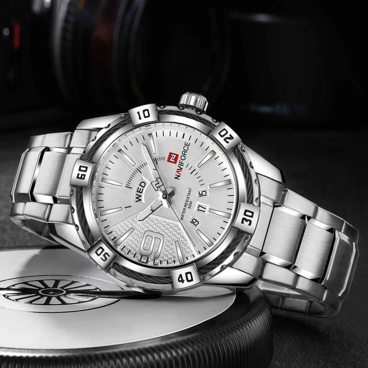Nf9117M Luxury Stainless Steel Watch For Men- Silver