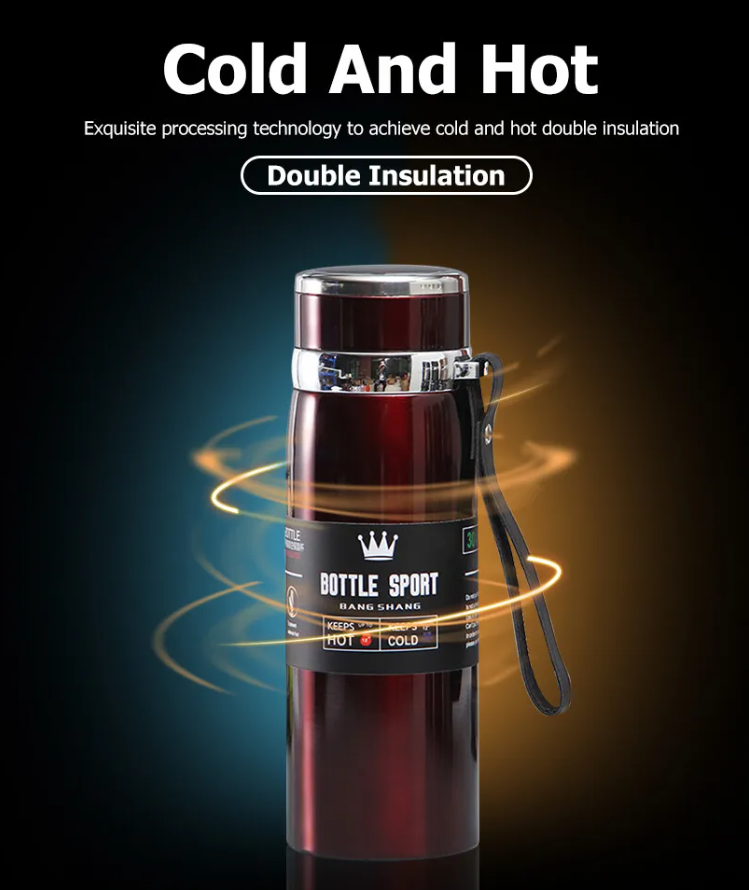 Double Stainless Steel Vacuum Flask Thermos Water Bottle 800ML