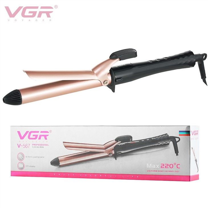 VGR V-567 Professional Curling Iron Ceramic Coated Plate Flat Iron Hair Straightener Curler With LCD Display