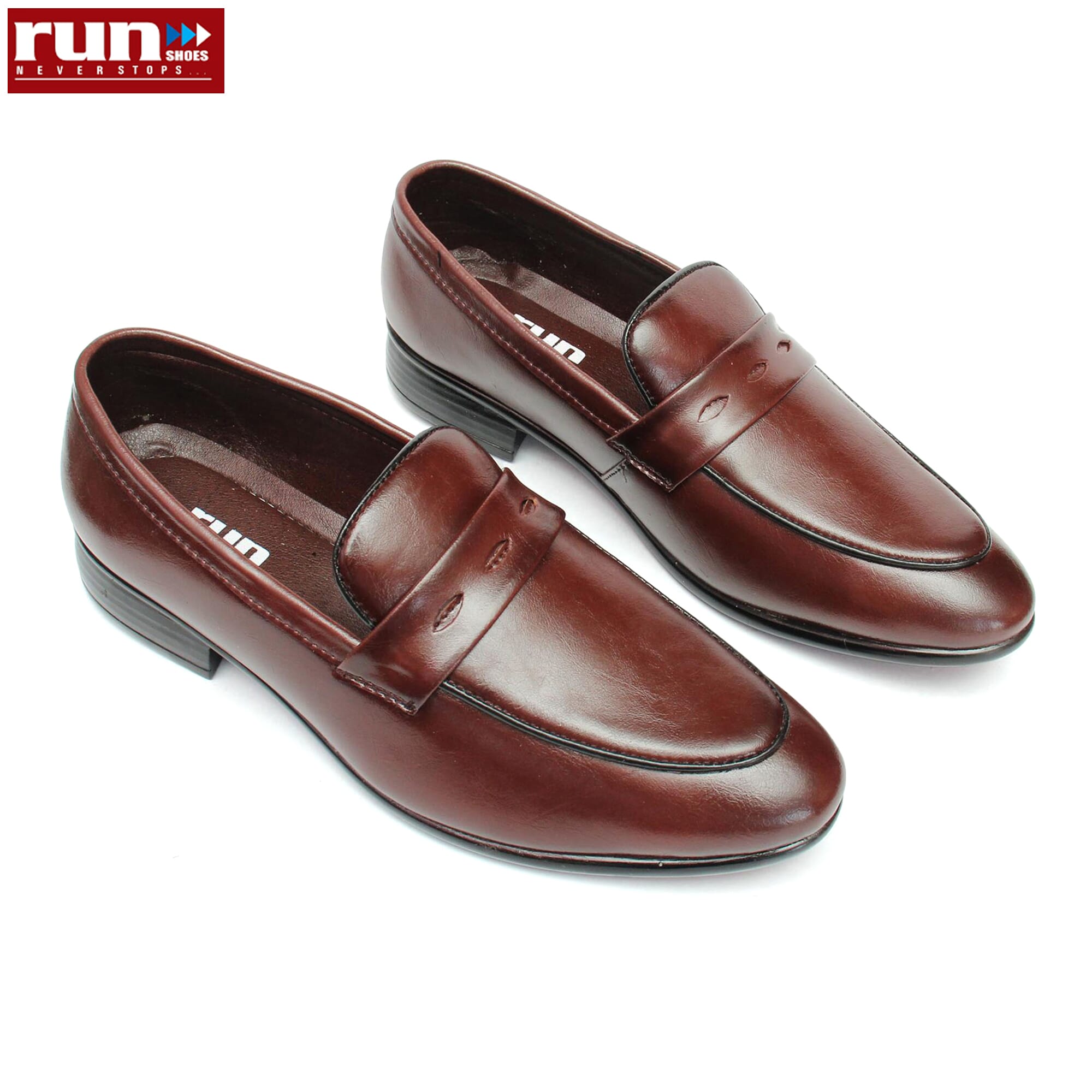 Run Shoes Black Leather Party Wear Shoe For Men (2253)