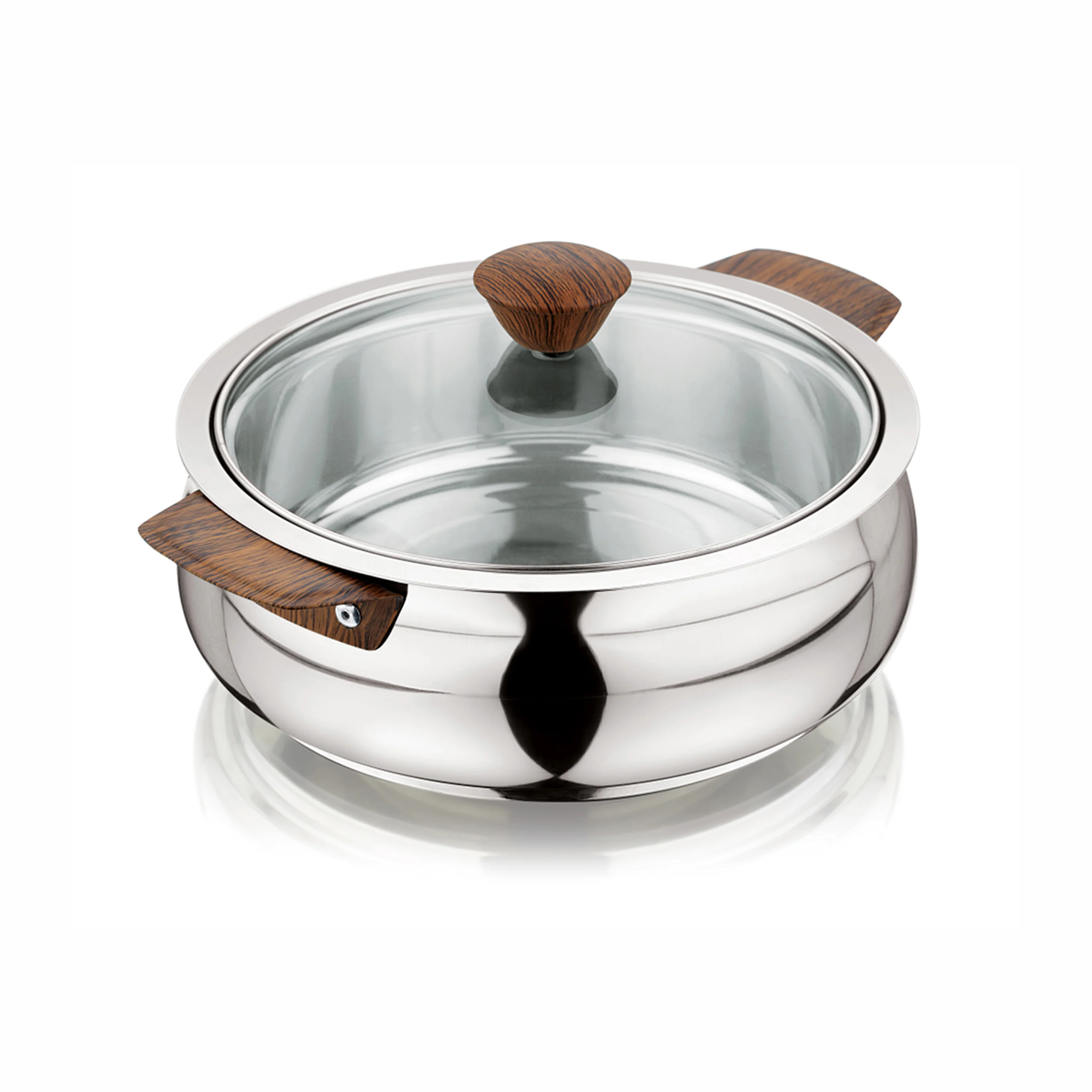 NanoNine Stainless Steel Royal Serve Casserole With Glass Lid - 1.24 Ltr