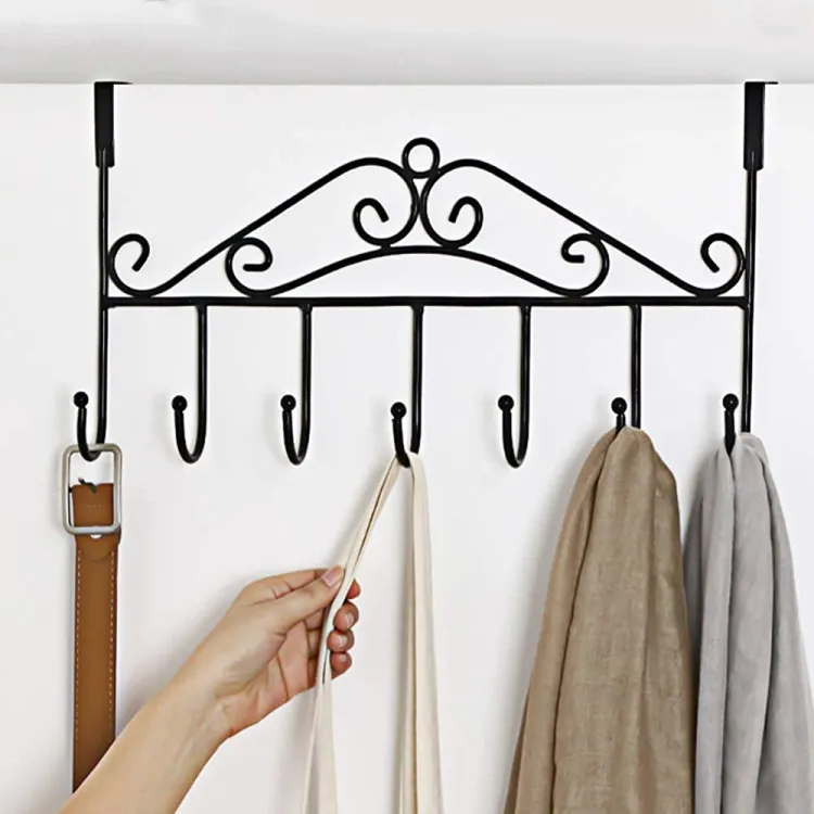 Iron Door Hanging Hook Wall Clothes Hanger Rack