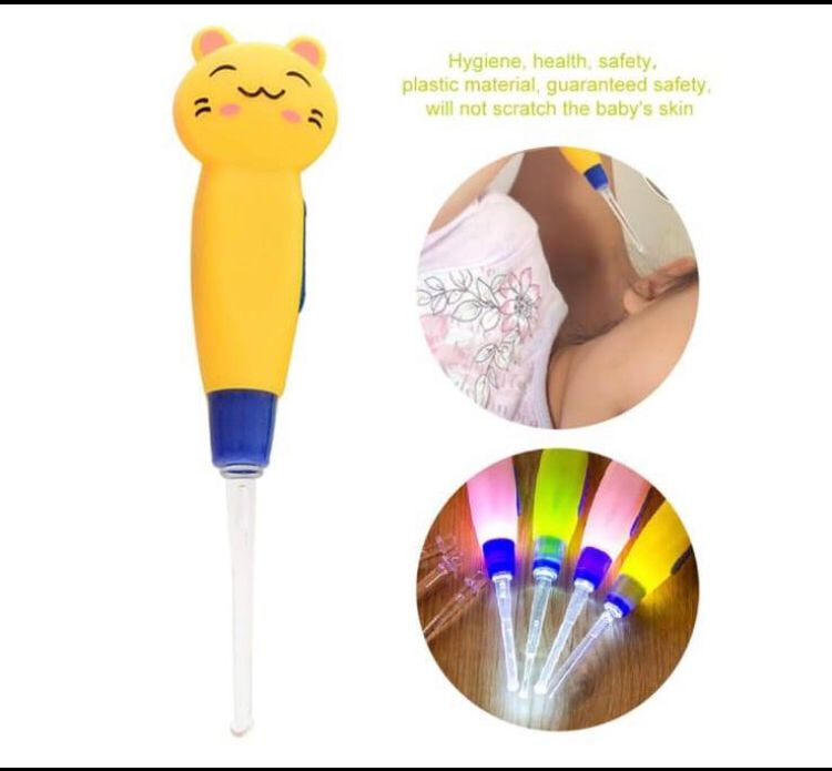 Cute Baby Portable Cartoon Design LED Lighting Earwax Removal Cleaning Kit for Kids (five in one)