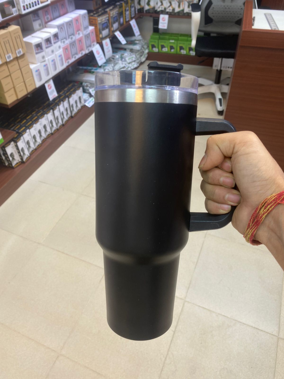40 oz Tumbler With Handle and Straw- Insulated Travel Mug, Reusable Stainless Steel Water Bottle for Hot & Cold Drinks,