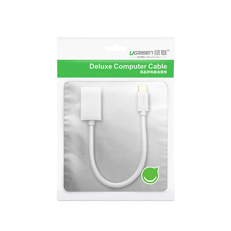 UGREEN USB Type-C Male to USB 3.0 Type A Female OTG Cable - White 15CM