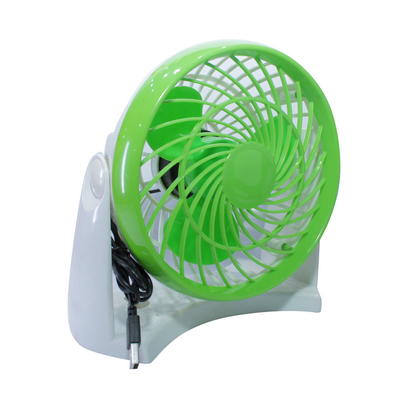 White/Green Portable Table Fan USB Power
