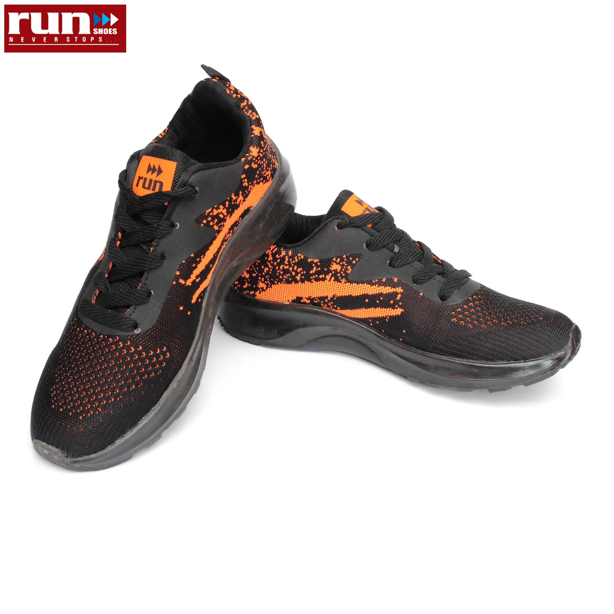 Run Shoes Blue/Orange Running Shoes For Men (7139)