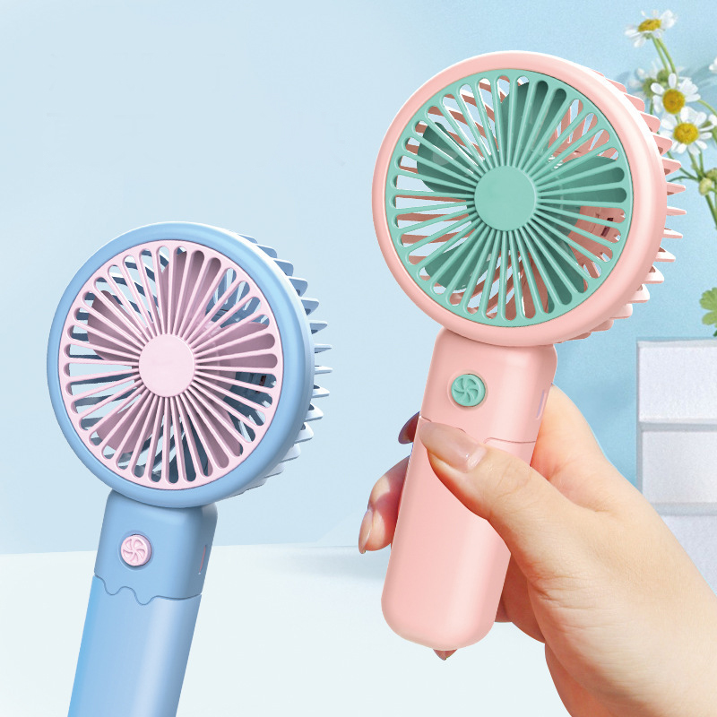 H&S Portable Mini Fan - 2-in-1 Handheld Desktop Fan with Stand, USB Rechargeable, 3-Speed Settings, Quiet Operation, Sum
