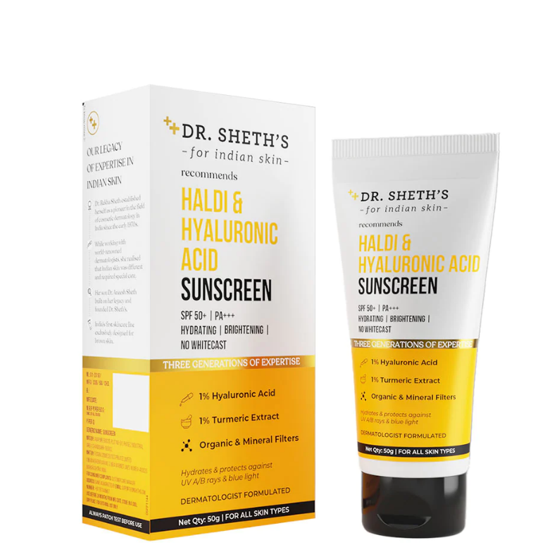 Dr. Sheth's Haldi & Hyaluronic Acid Sunscreen - 50g