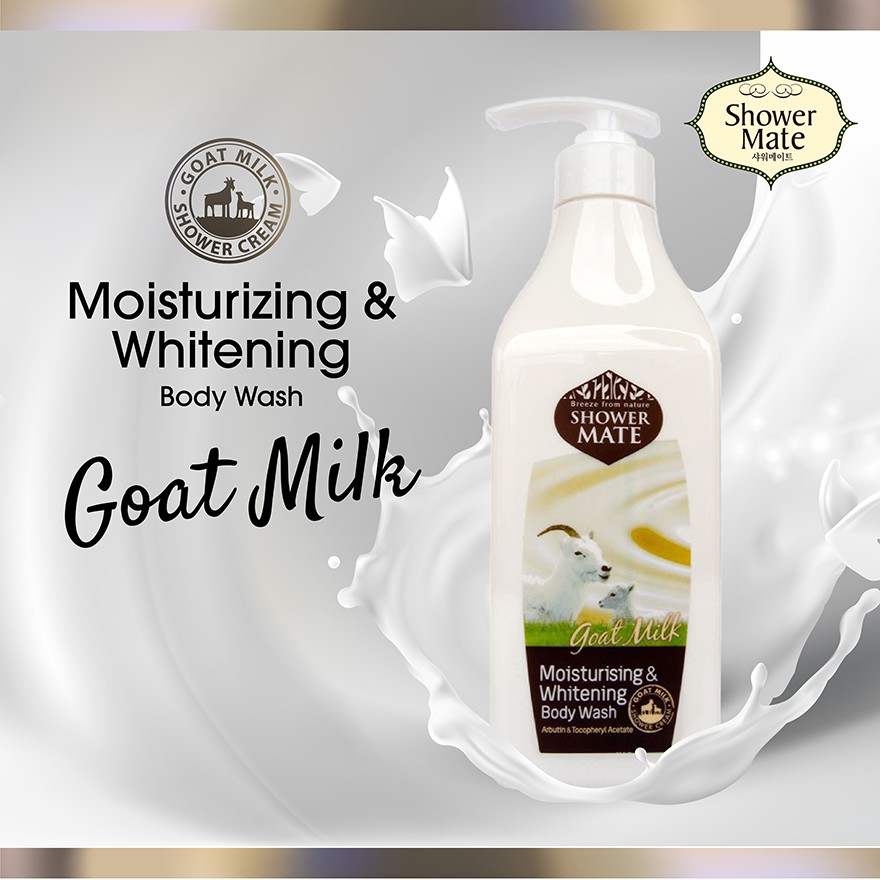 Shower Mate Goat Milk Korean Body Wash, 550mL