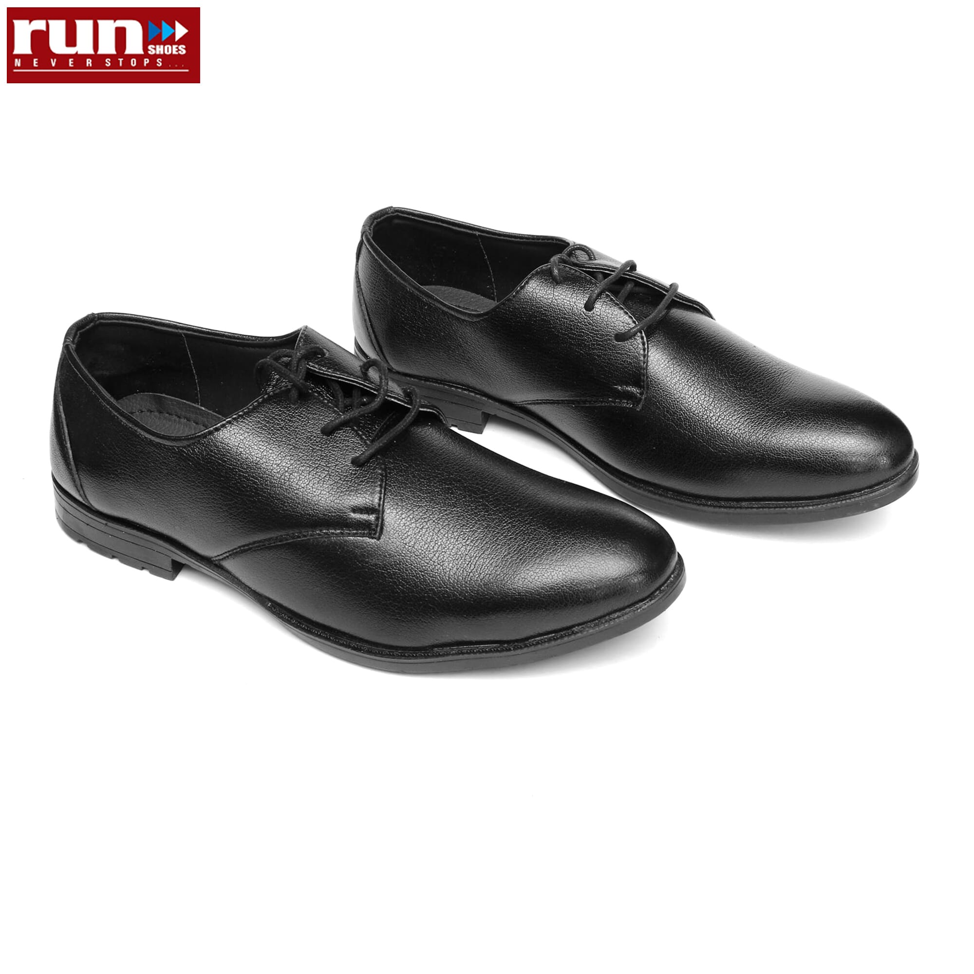 Run Shoes Black Leather Party Shoe For Men (2258)