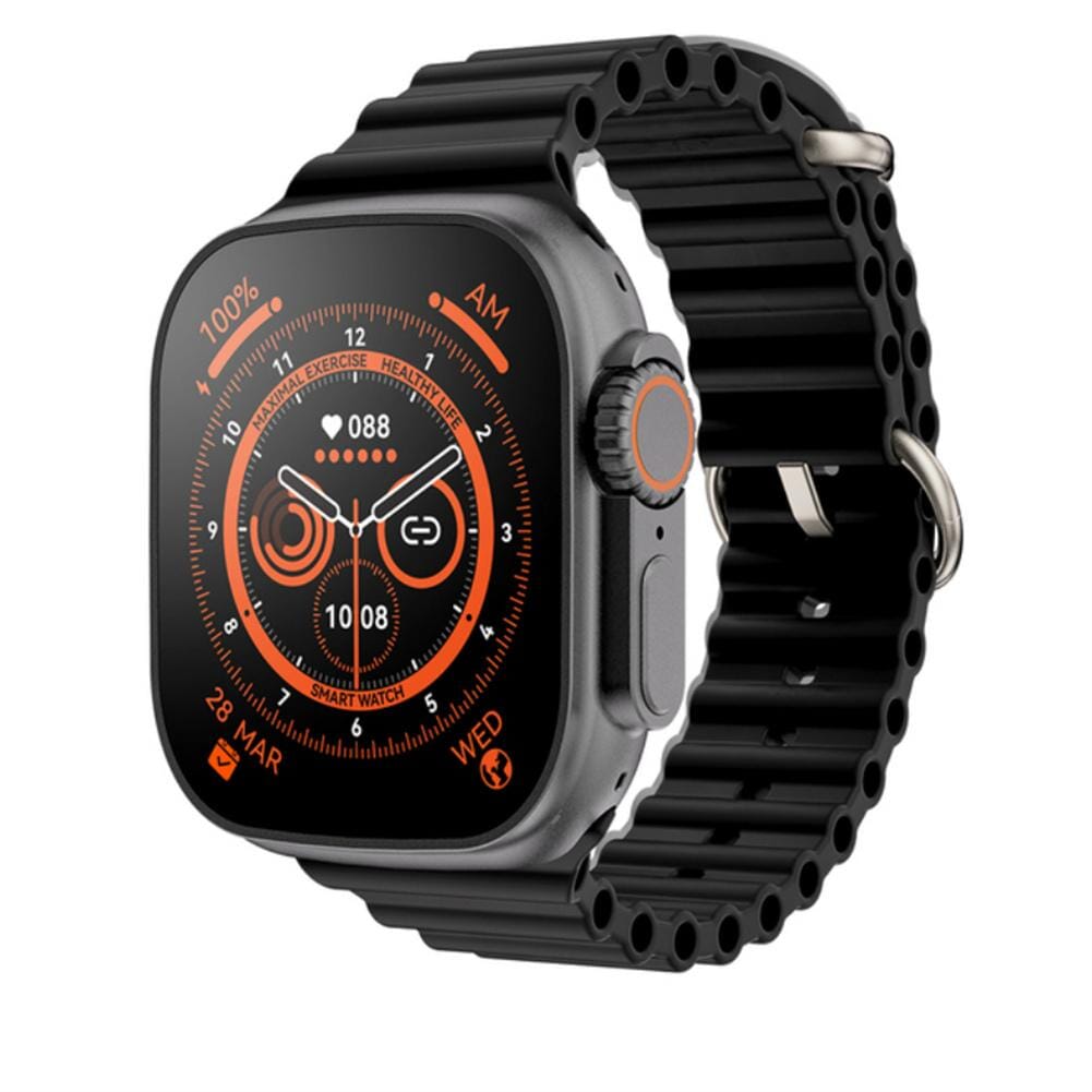Black T800 Ultra Smart Watch For Unisex
